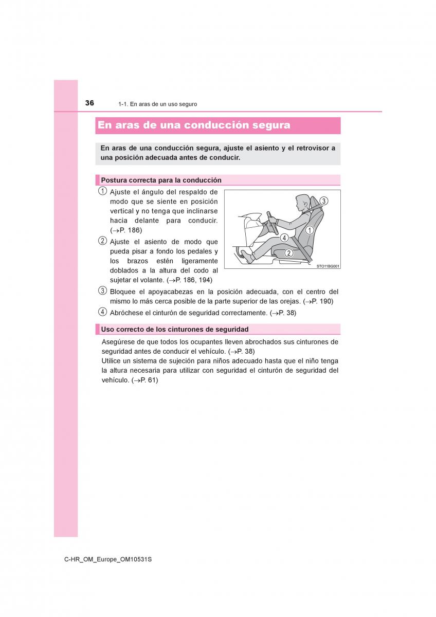 Toyota C HR manual del propietario / page 36