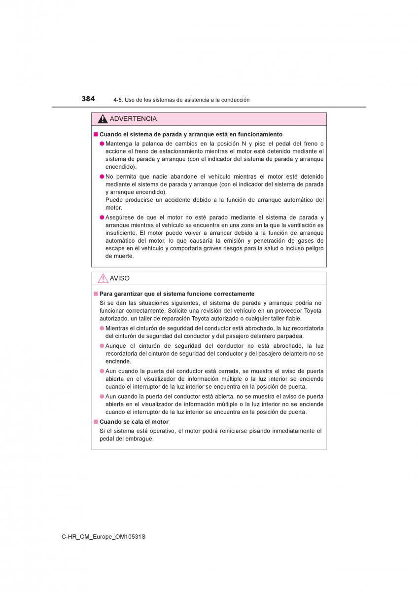 Toyota C HR manual del propietario / page 384