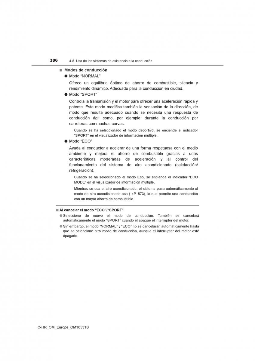 Toyota C HR manual del propietario / page 386