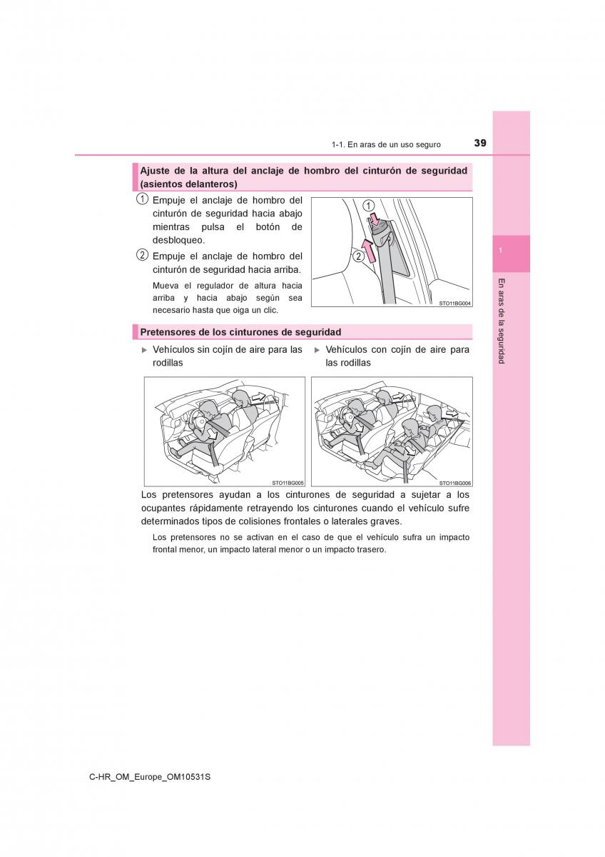 Toyota C HR manual del propietario / page 39