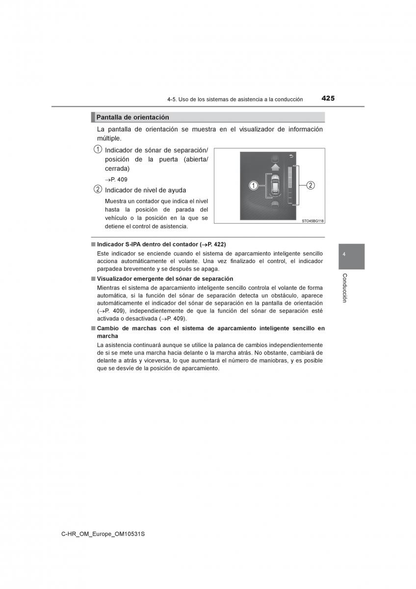 Toyota C HR manual del propietario / page 425