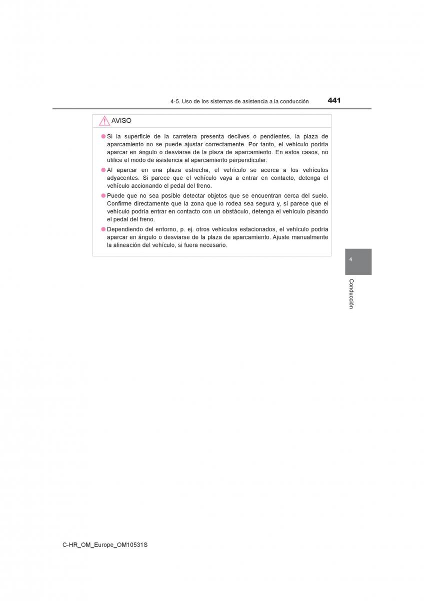 Toyota C HR manual del propietario / page 441