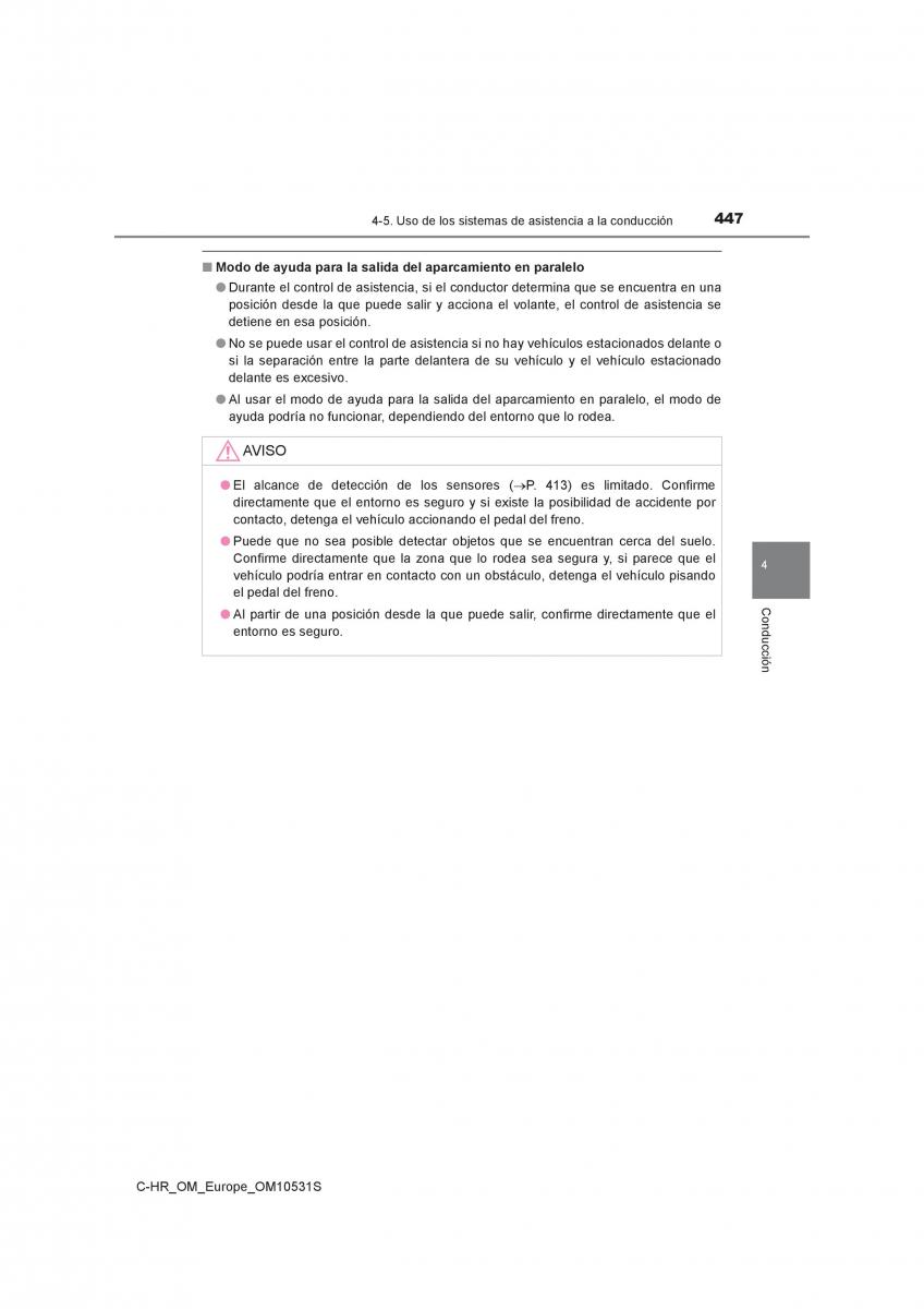 Toyota C HR manual del propietario / page 447