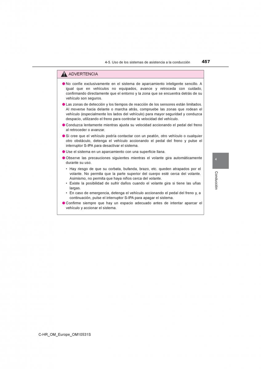 Toyota C HR manual del propietario / page 457