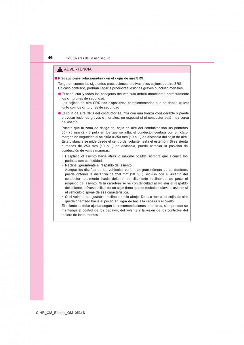 Toyota C HR manual del propietario / page 46