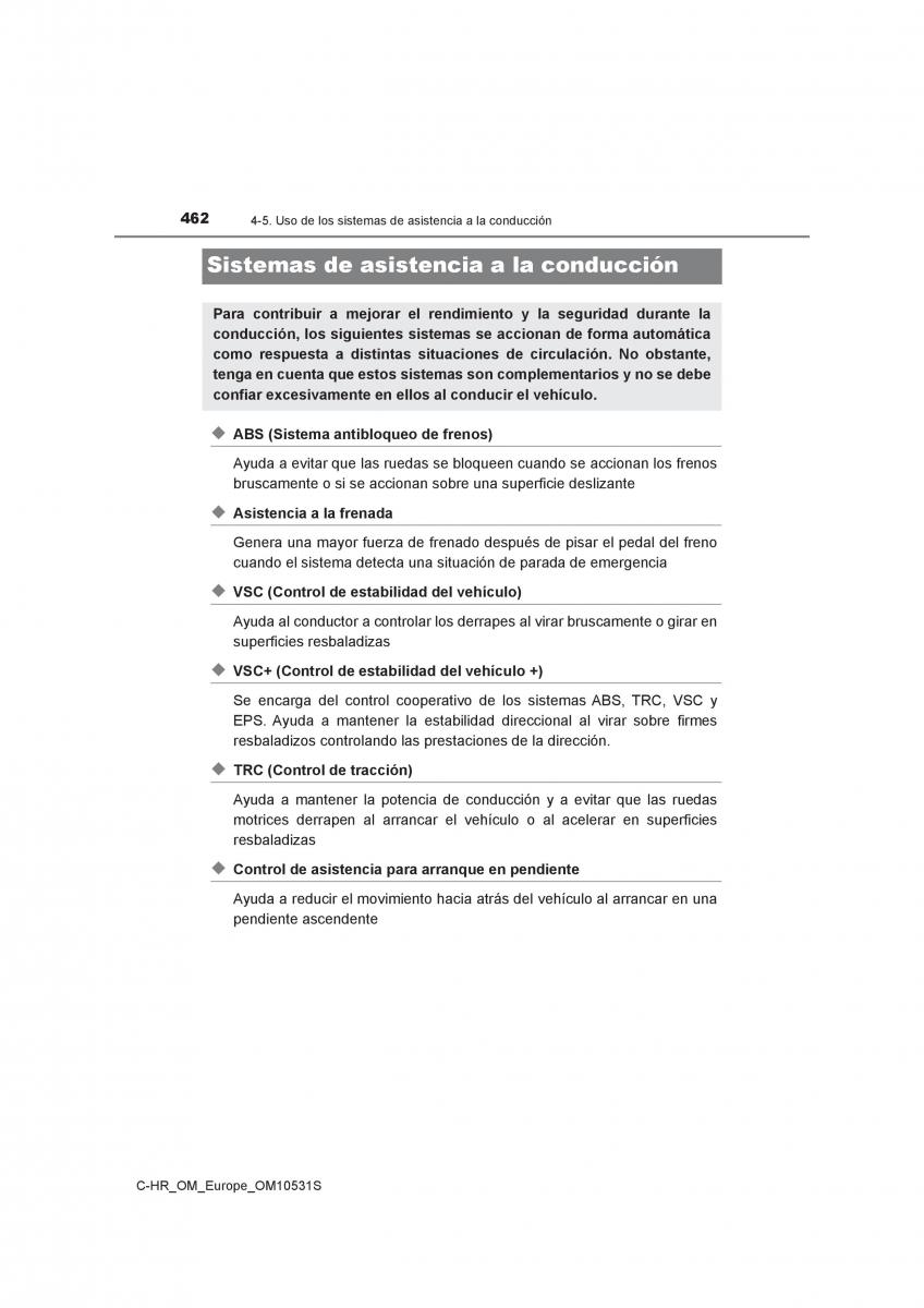 Toyota C HR manual del propietario / page 462