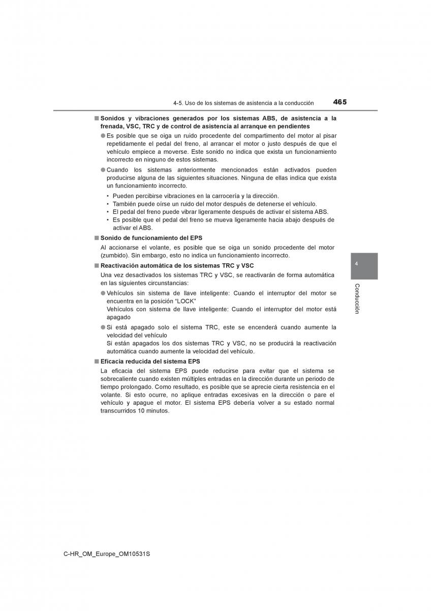 Toyota C HR manual del propietario / page 465