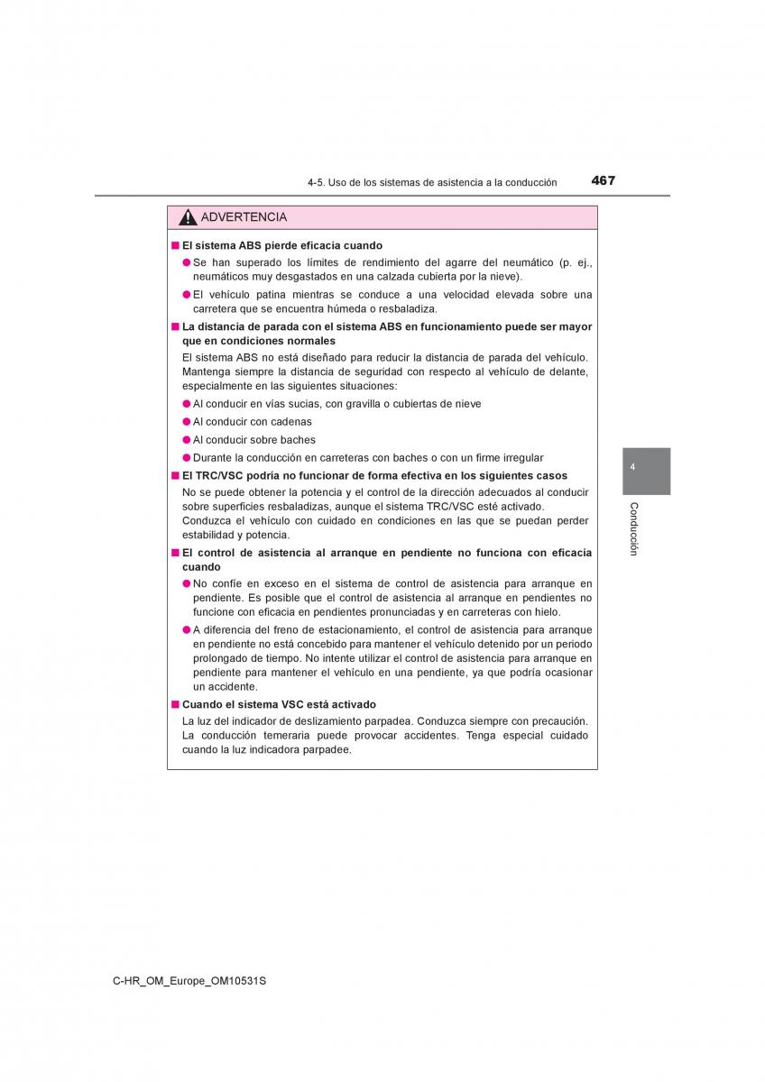 Toyota C HR manual del propietario / page 467