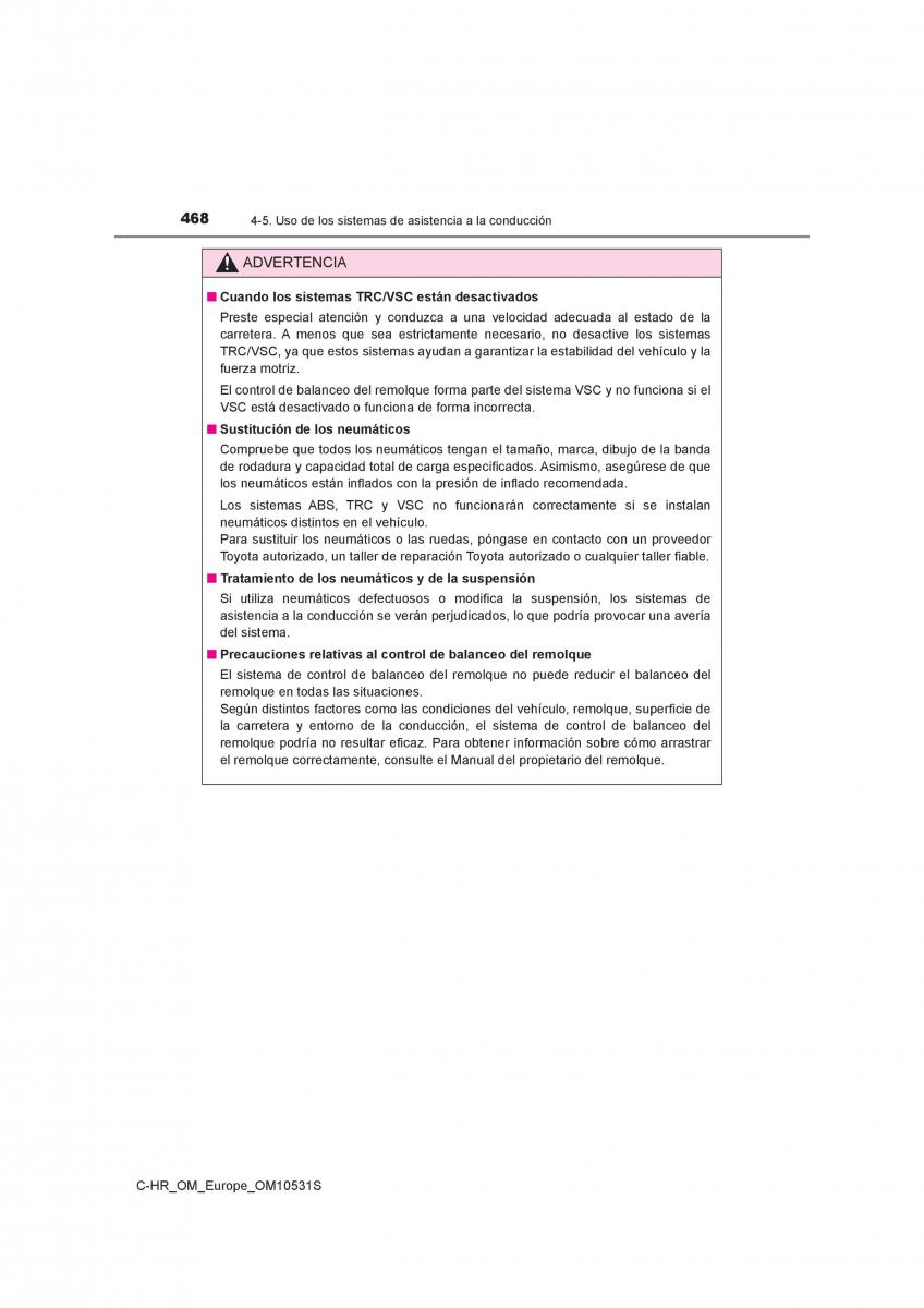 Toyota C HR manual del propietario / page 468