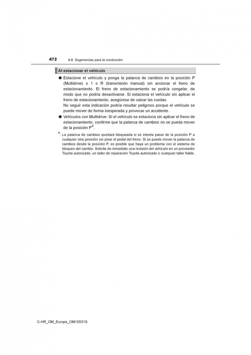 Toyota C HR manual del propietario / page 472