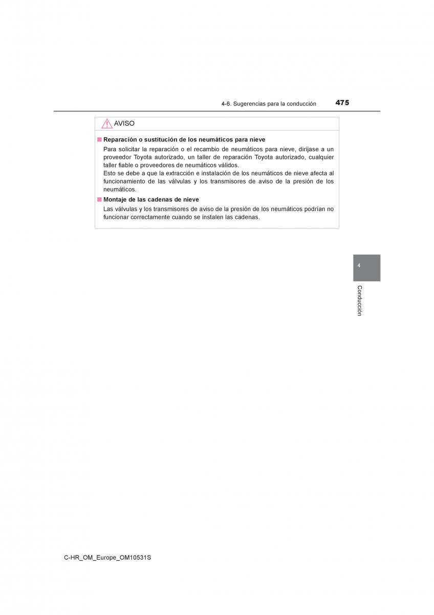 Toyota C HR manual del propietario / page 475