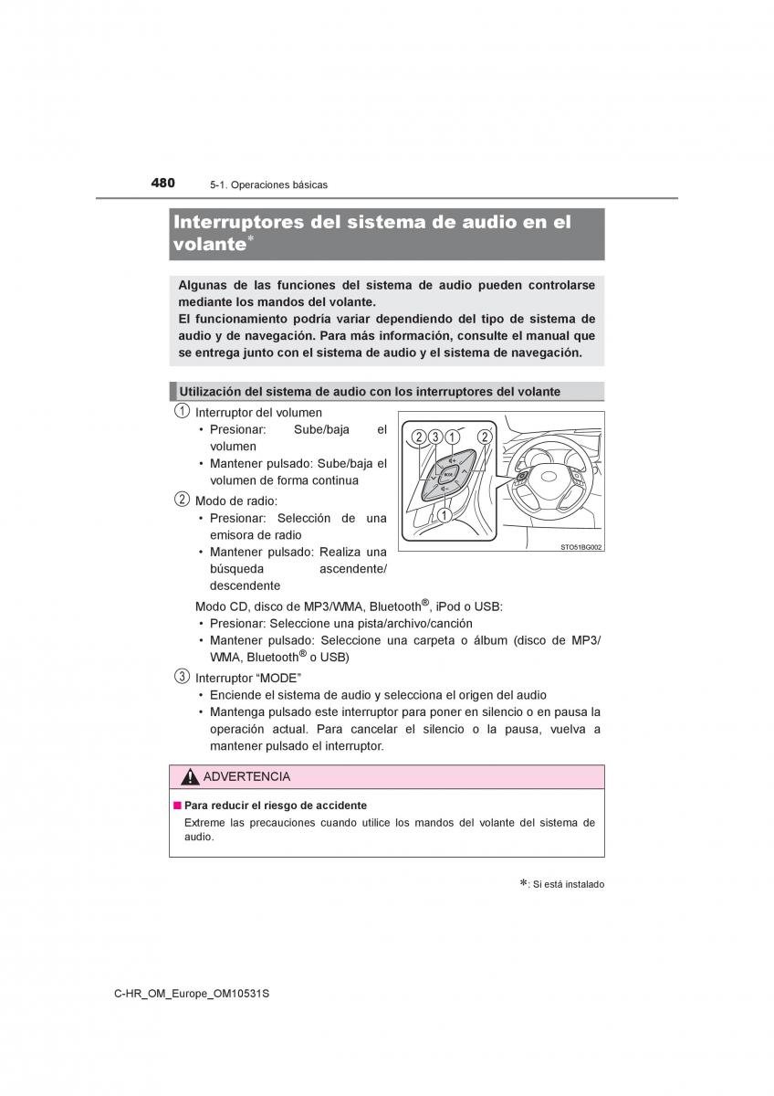 Toyota C HR manual del propietario / page 480