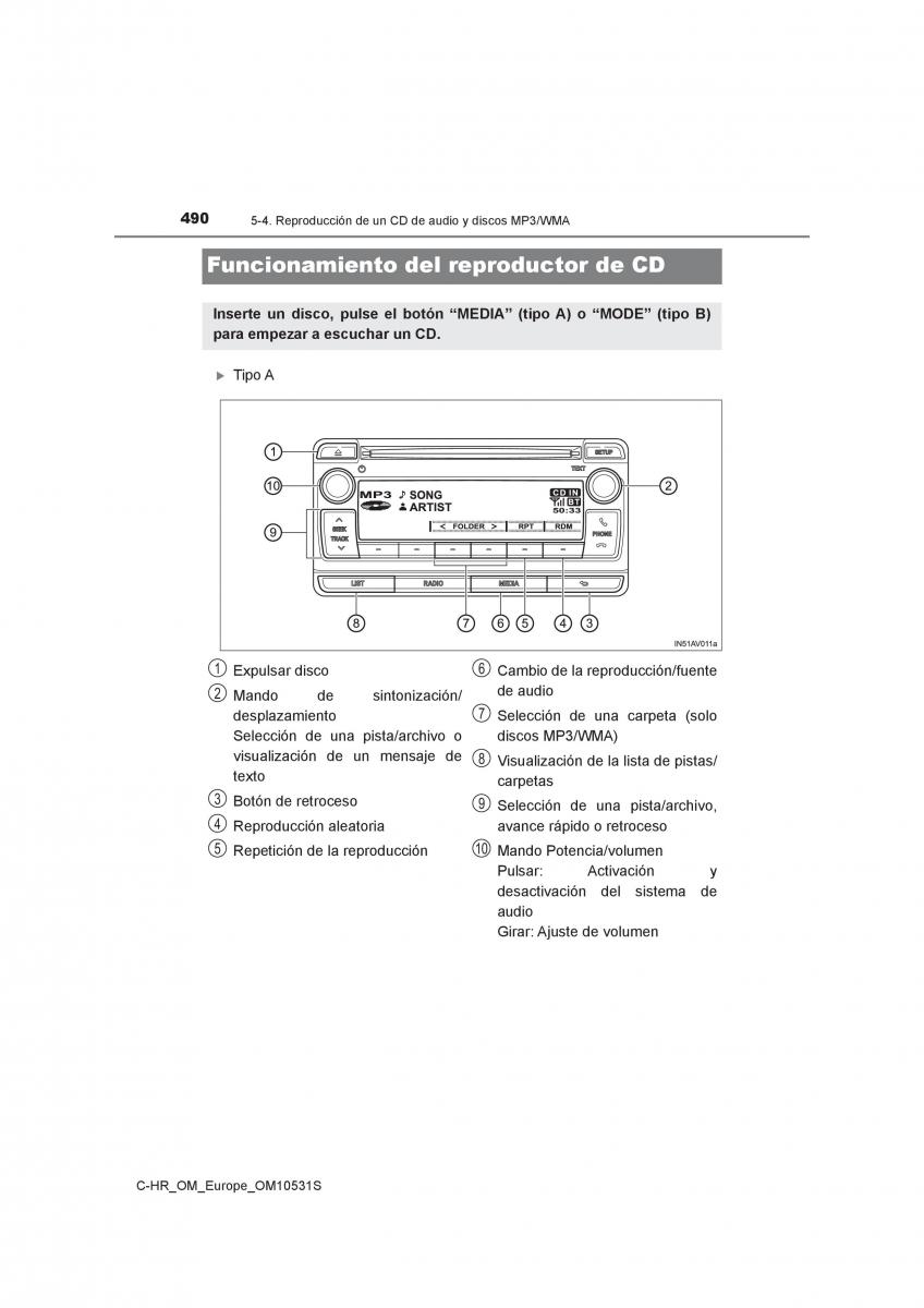 Toyota C HR manual del propietario / page 490