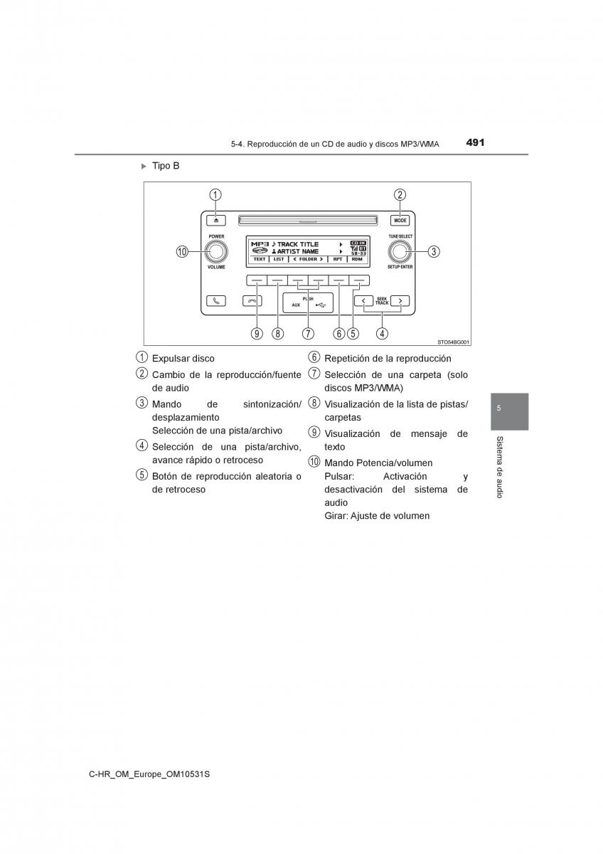 Toyota C HR manual del propietario / page 491