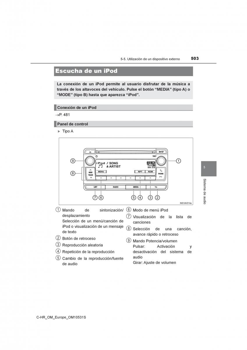 Toyota C HR manual del propietario / page 503