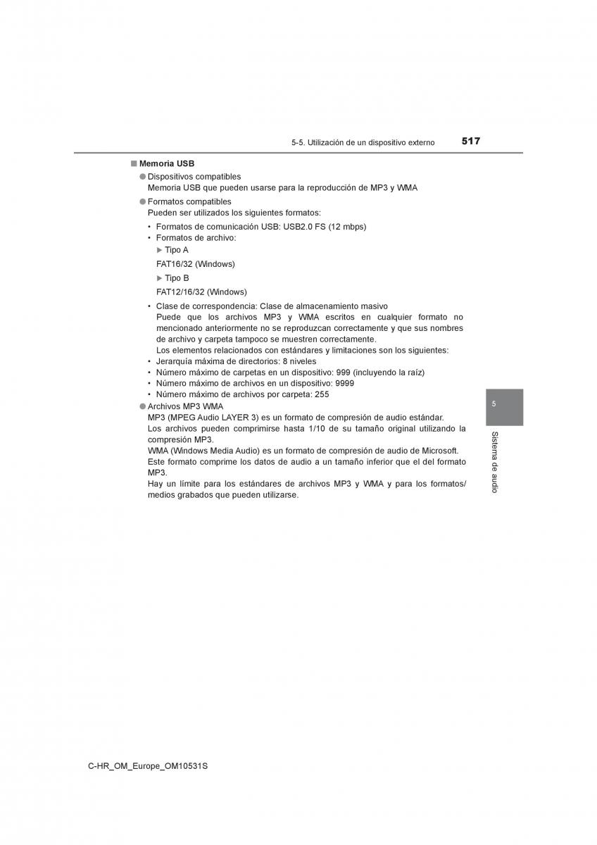 Toyota C HR manual del propietario / page 517