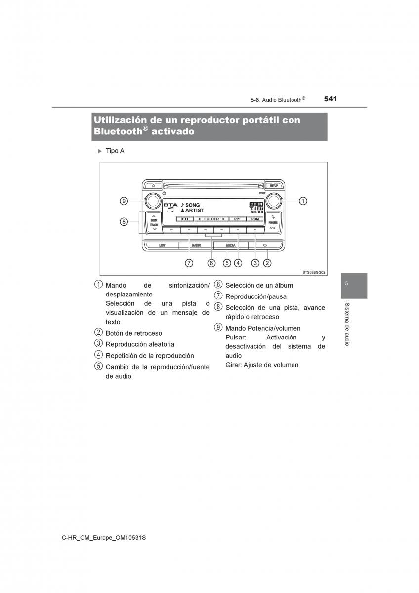 Toyota C HR manual del propietario / page 541