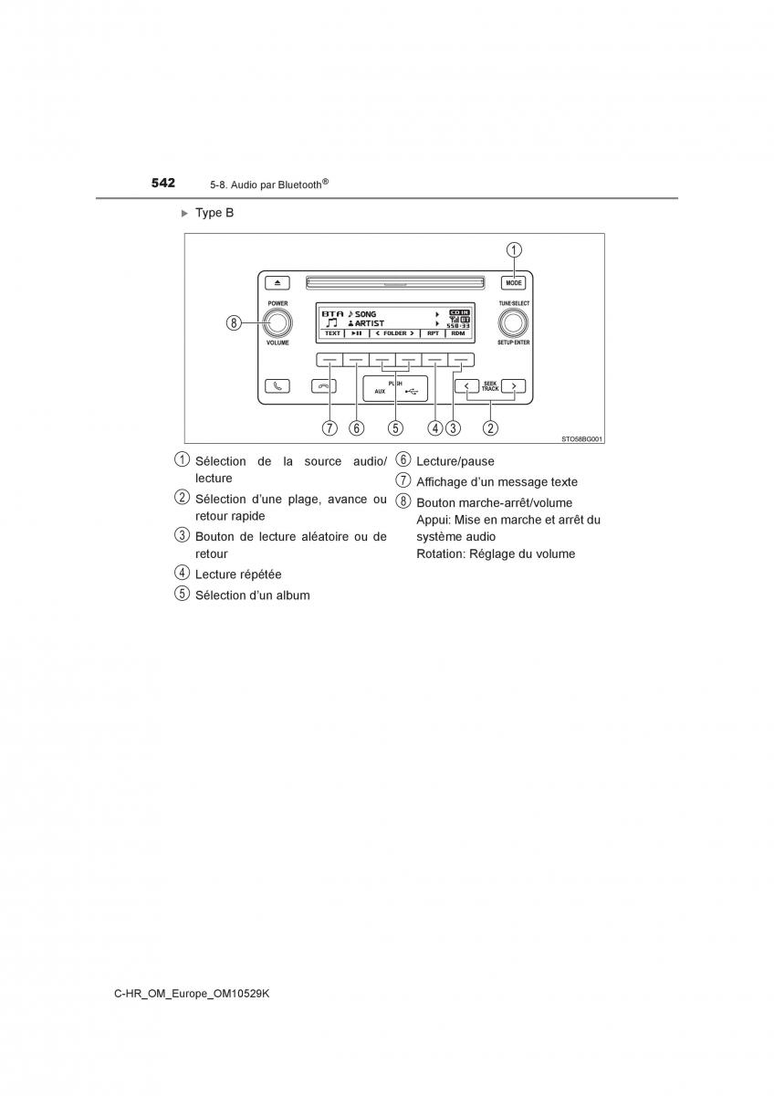 Toyota C HR manuel du proprietaire / page 542