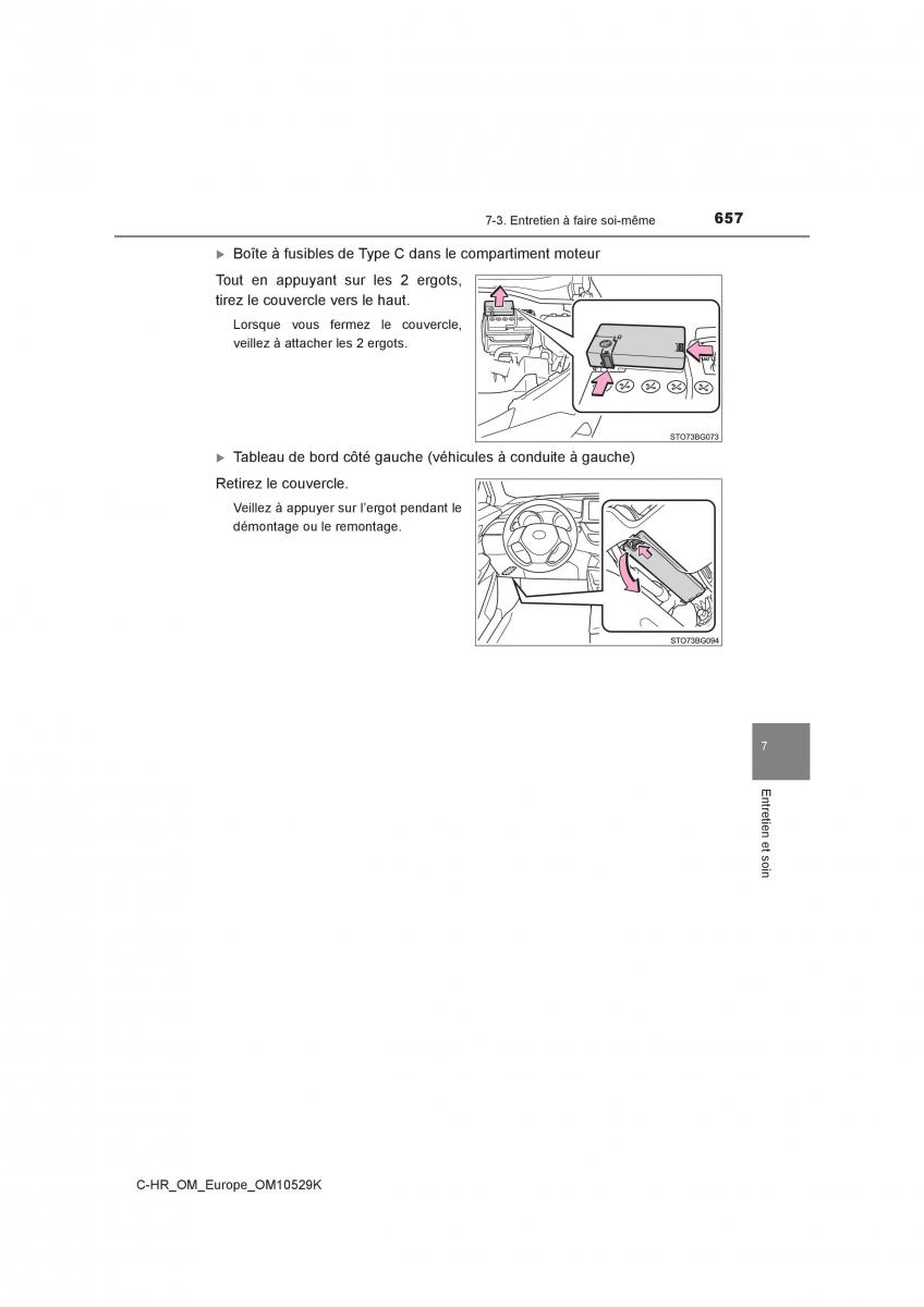 Toyota C HR manuel du proprietaire / page 657