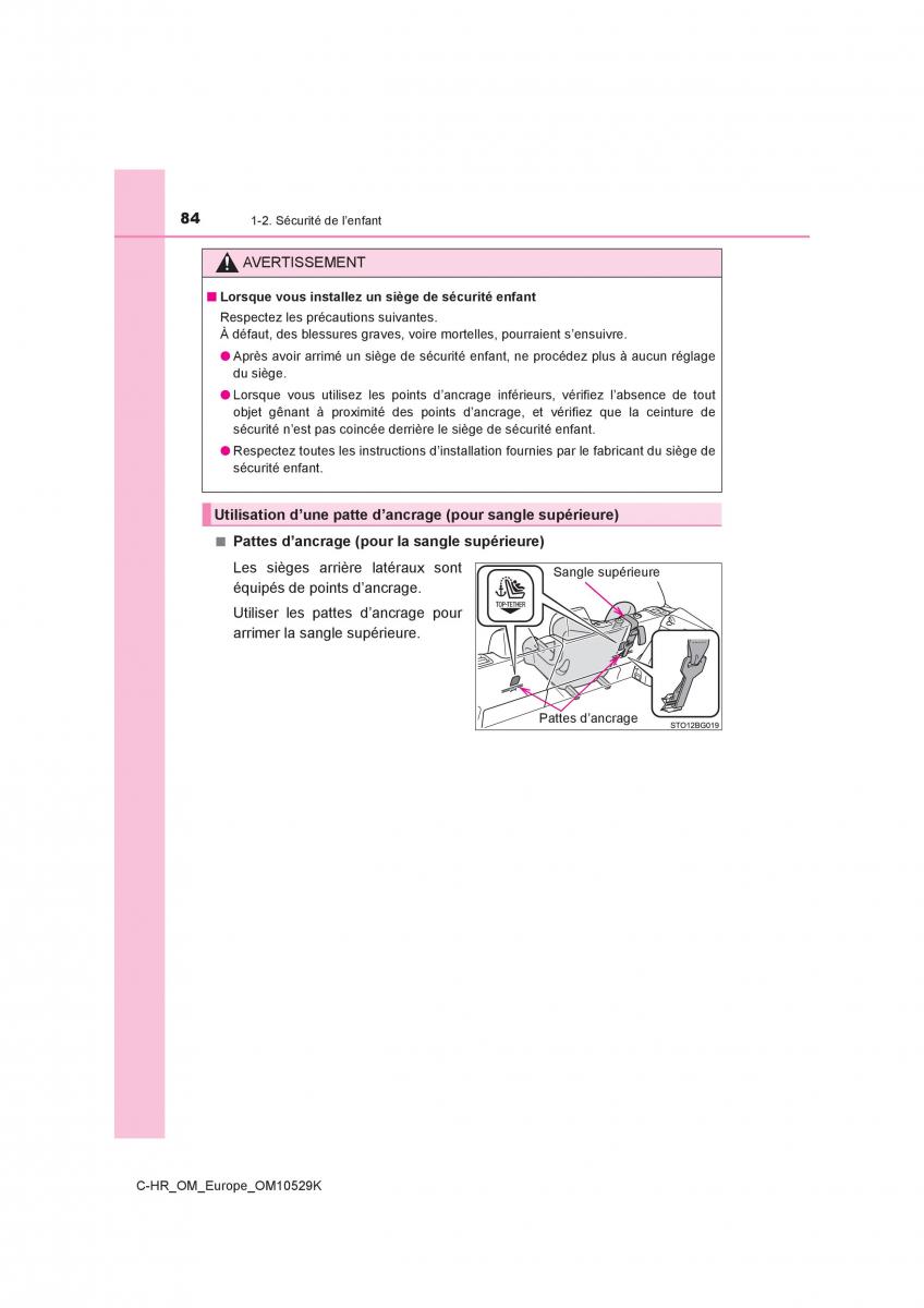 Toyota C HR manuel du proprietaire / page 84