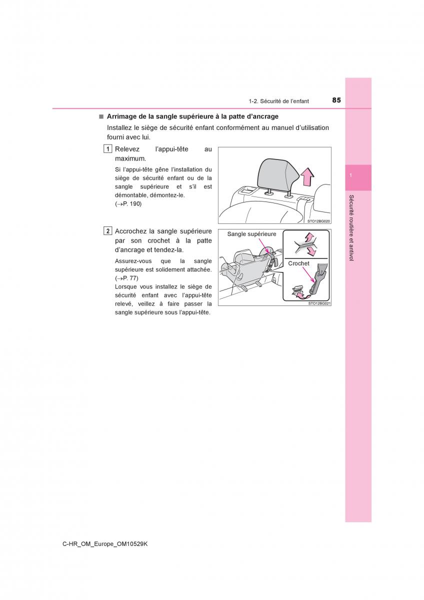 Toyota C HR manuel du proprietaire / page 85