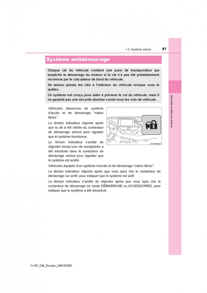 Toyota C HR manuel du proprietaire / page 87