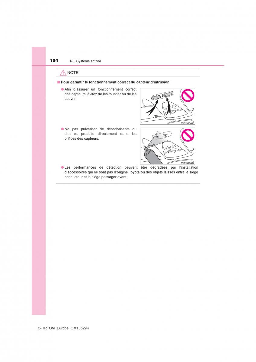 Toyota C HR manuel du proprietaire / page 104