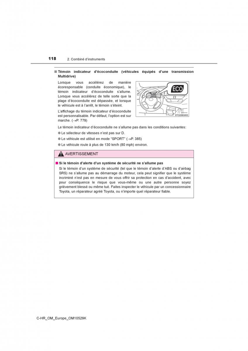 Toyota C HR manuel du proprietaire / page 118