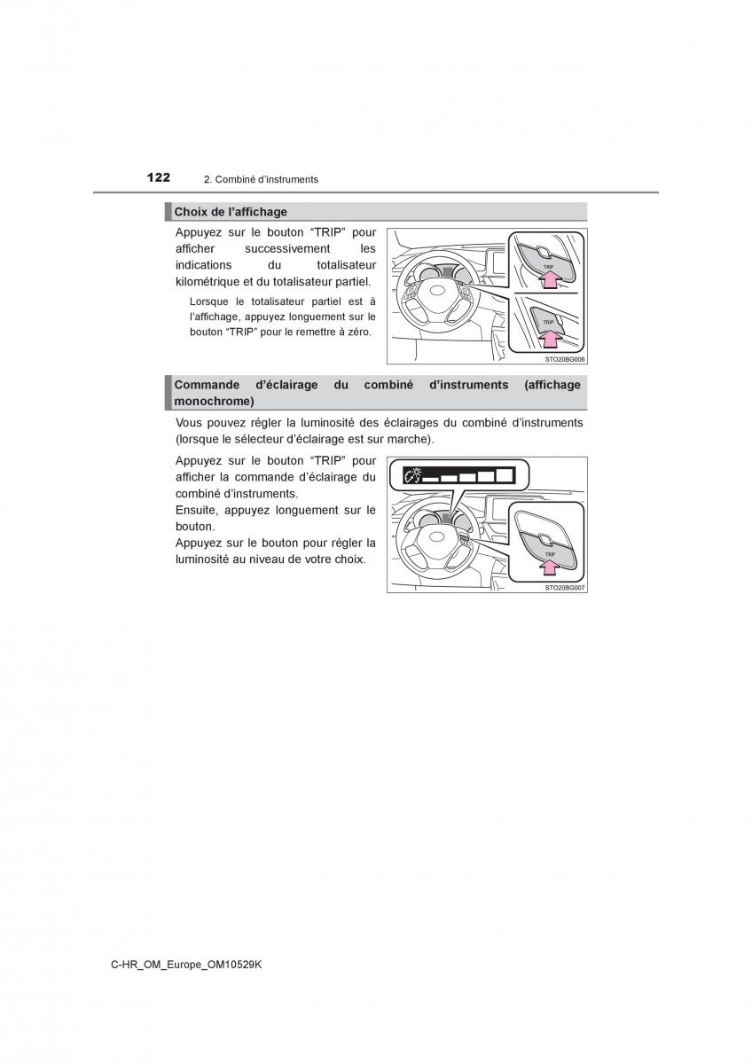 Toyota C HR manuel du proprietaire / page 122