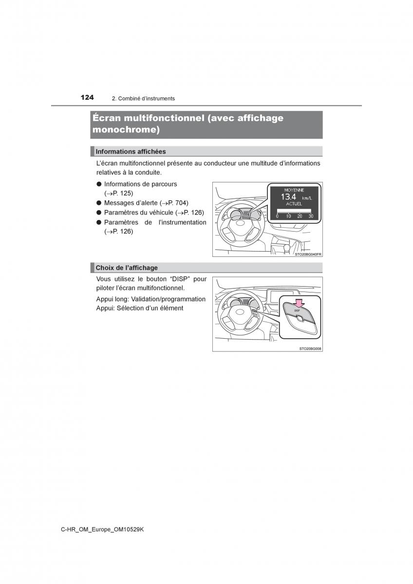 Toyota C HR manuel du proprietaire / page 124