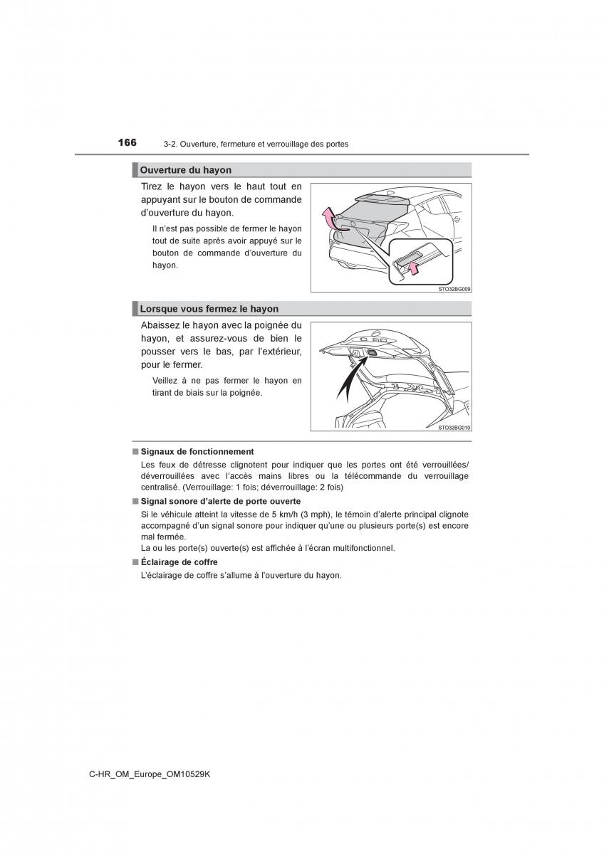 Toyota C HR manuel du proprietaire / page 166