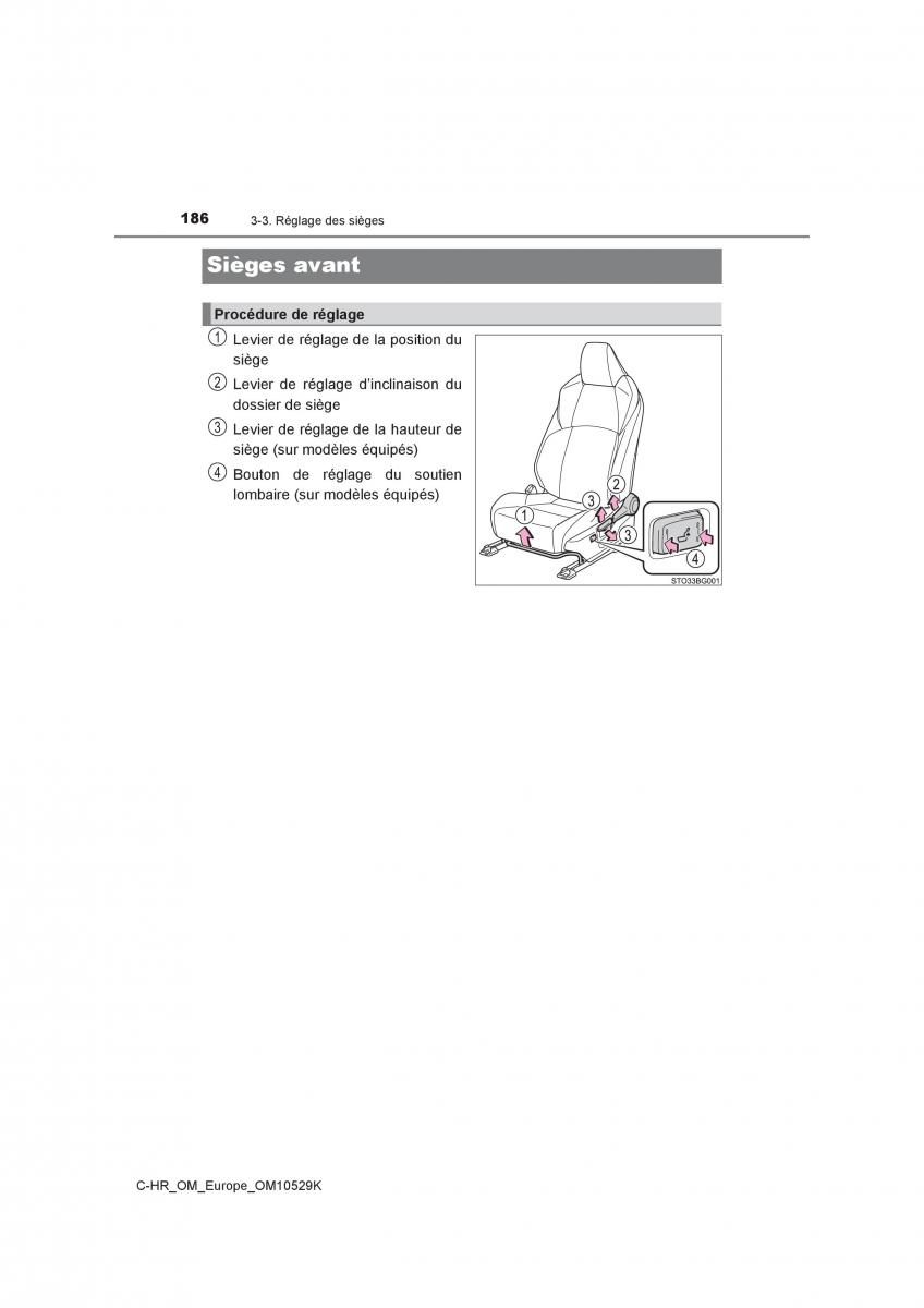 Toyota C HR manuel du proprietaire / page 186