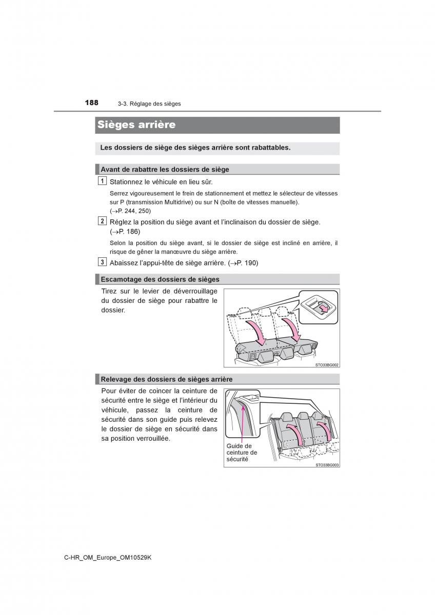 Toyota C HR manuel du proprietaire / page 188