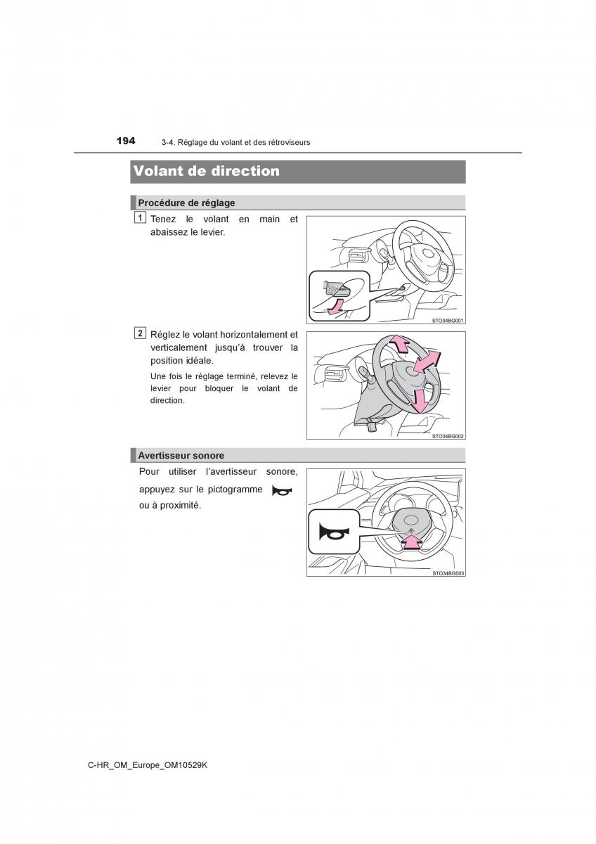 Toyota C HR manuel du proprietaire / page 194