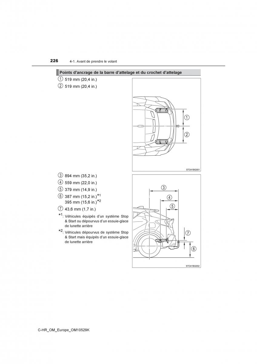 Toyota C HR manuel du proprietaire / page 226