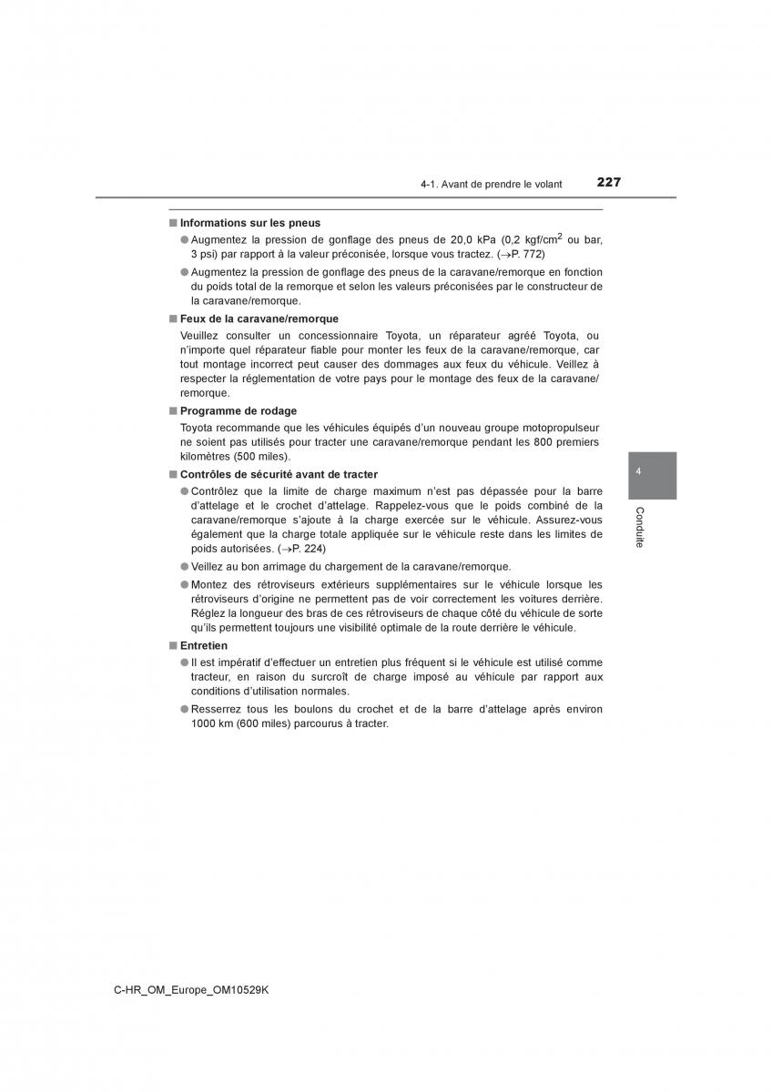 Toyota C HR manuel du proprietaire / page 227