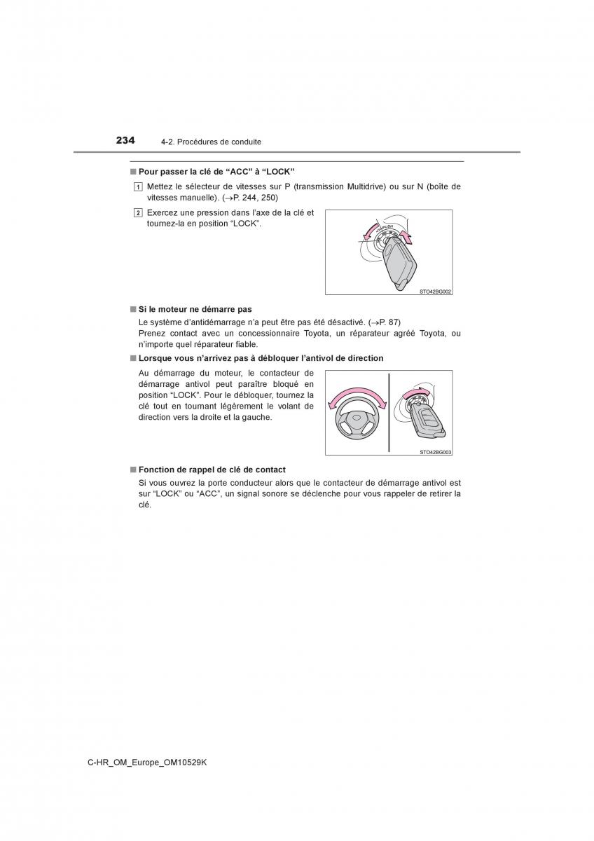 Toyota C HR manuel du proprietaire / page 234