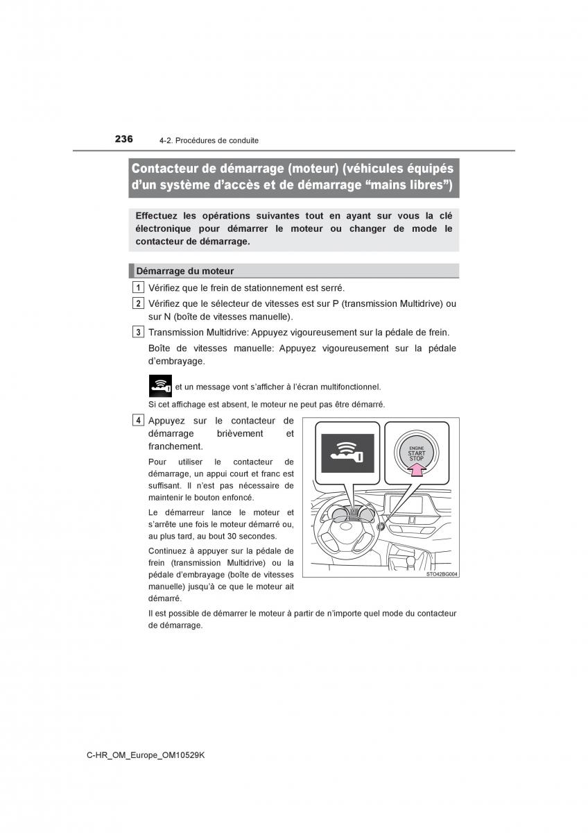 Toyota C HR manuel du proprietaire / page 236