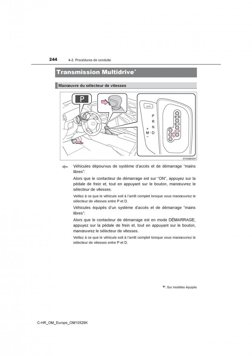 Toyota C HR manuel du proprietaire / page 244