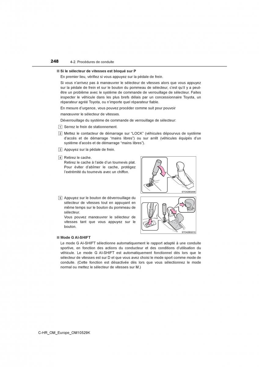 Toyota C HR manuel du proprietaire / page 248