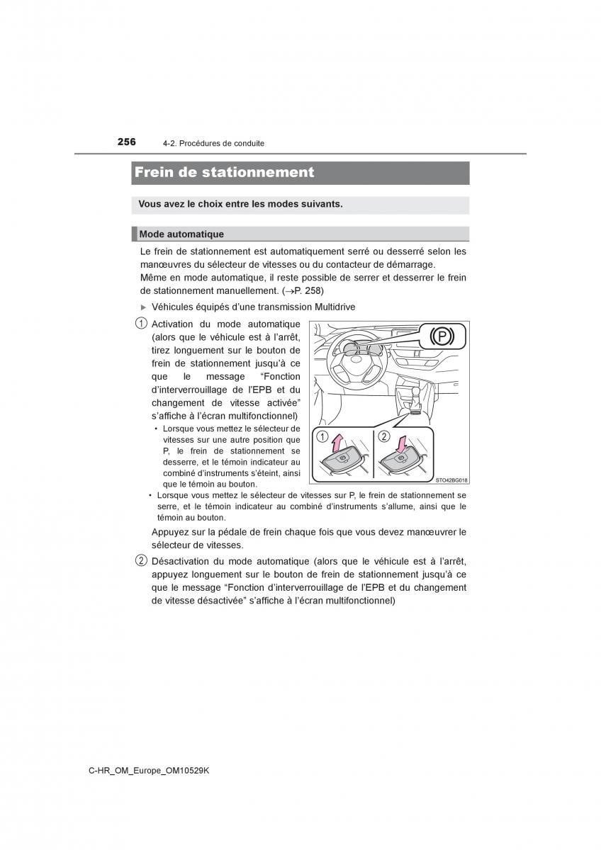 Toyota C HR manuel du proprietaire / page 256