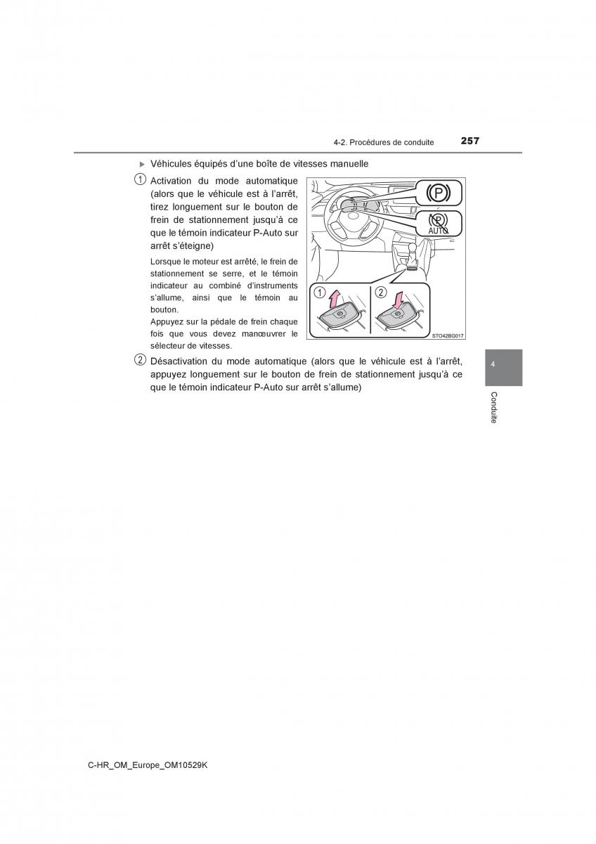 Toyota C HR manuel du proprietaire / page 257