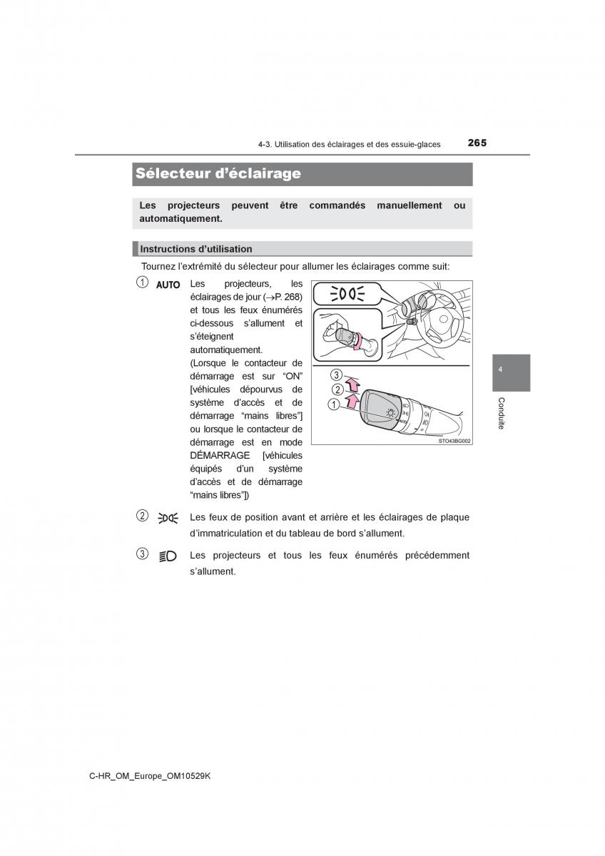 Toyota C HR manuel du proprietaire / page 265