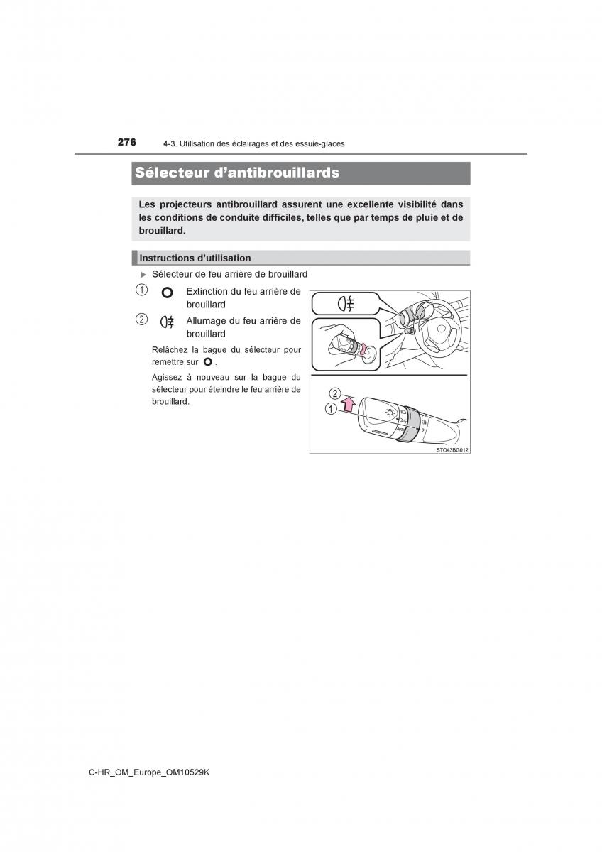 Toyota C HR manuel du proprietaire / page 276