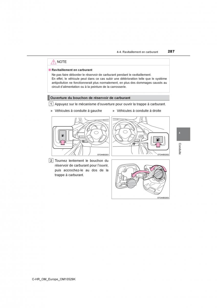 Toyota C HR manuel du proprietaire / page 287