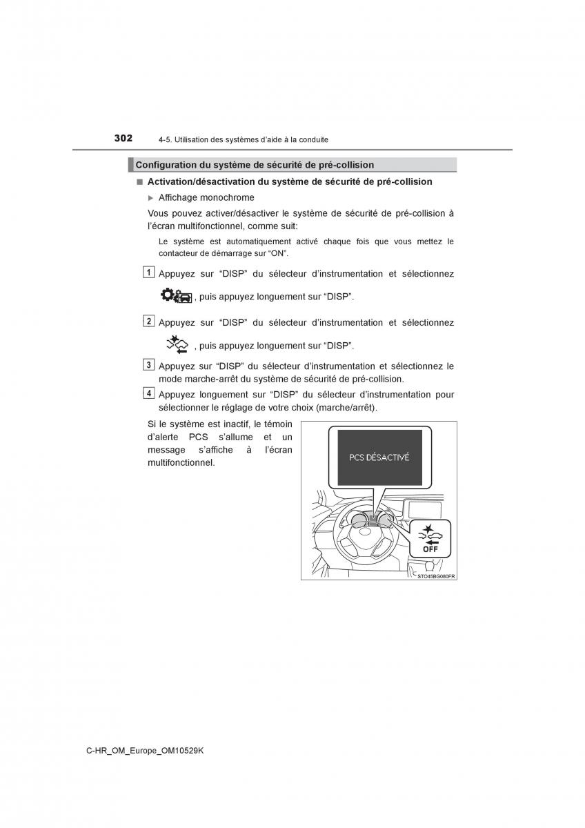 Toyota C HR manuel du proprietaire / page 302