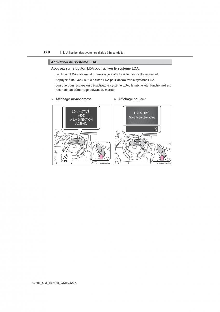 Toyota C HR manuel du proprietaire / page 320