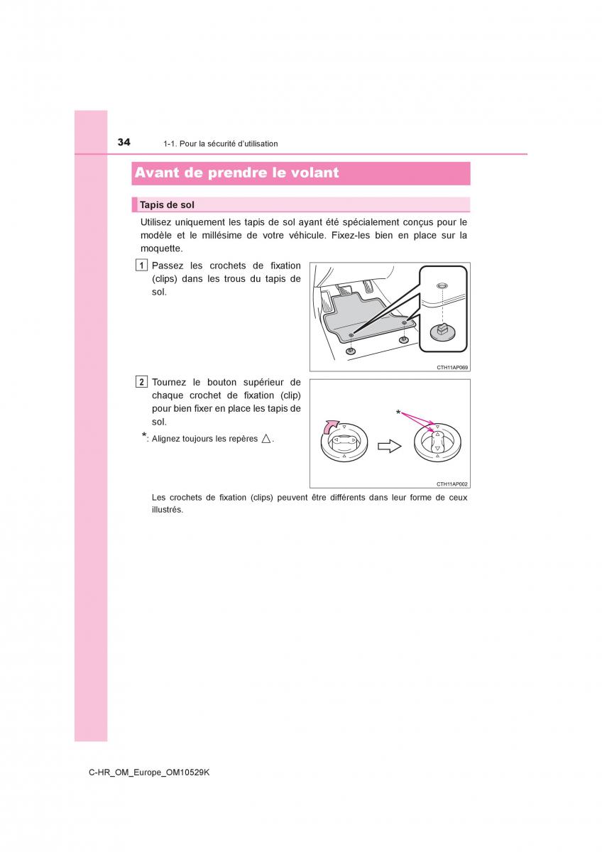 Toyota C HR manuel du proprietaire / page 34