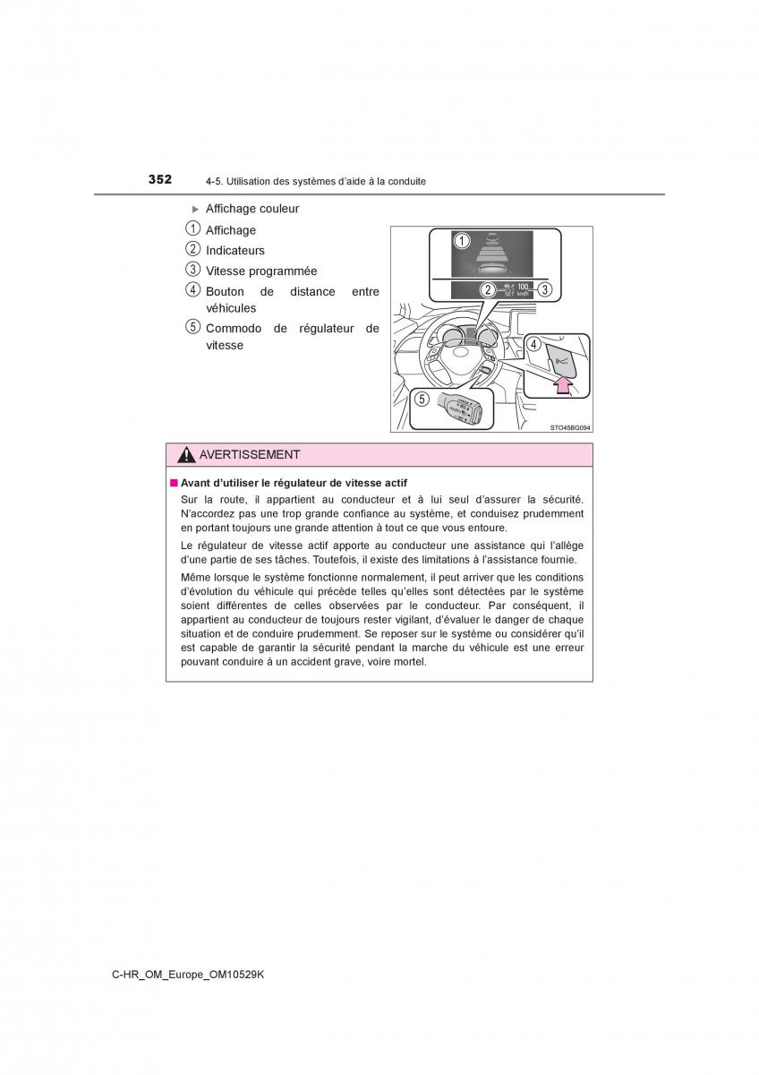 Toyota C HR manuel du proprietaire / page 352