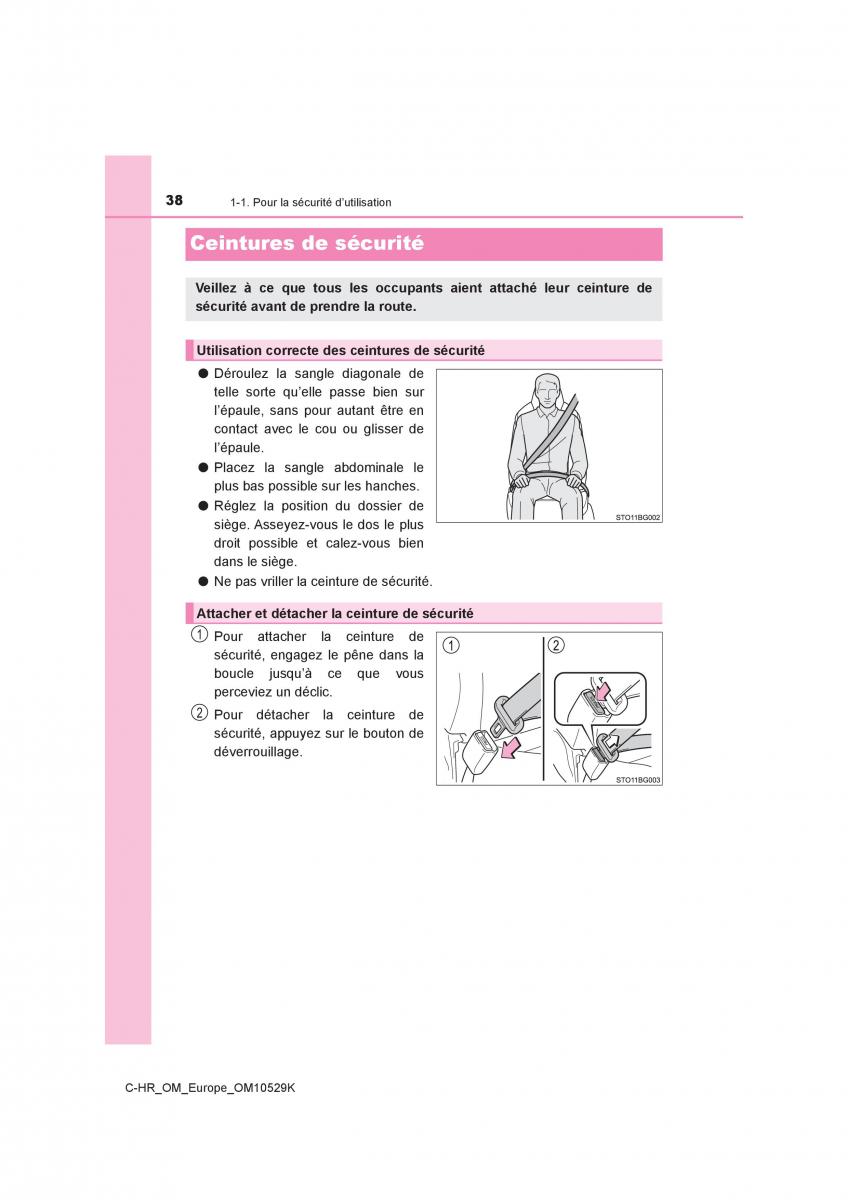 Toyota C HR manuel du proprietaire / page 38